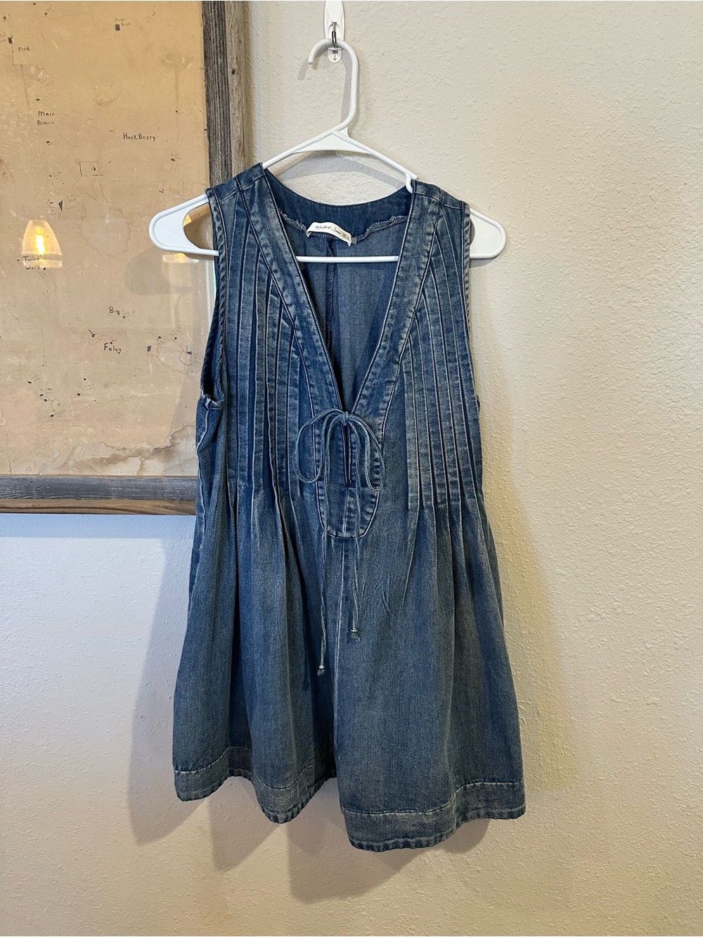 Mustard Seed Blue Denim Sleeveless Romper